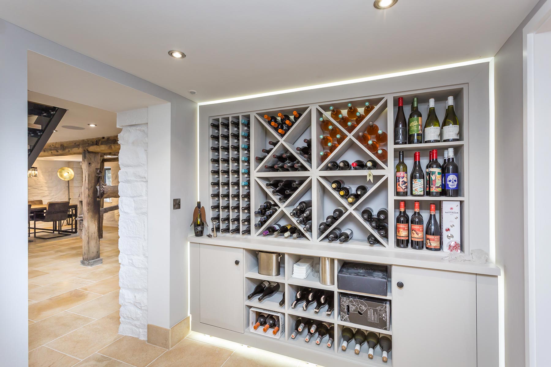 Bespoke wine rack and gin rack