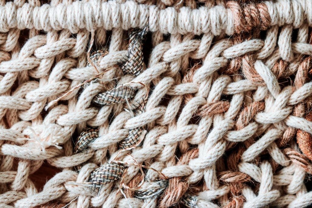 Natural linen wool blend threads