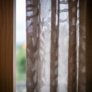 Close up of floral pattern voile