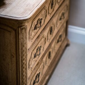 Close up an antique drawer set